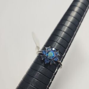 Silver And Blue Ring Size 8